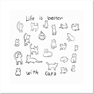 Life is better with cats, so many cats in such cute poses! Posters and Art